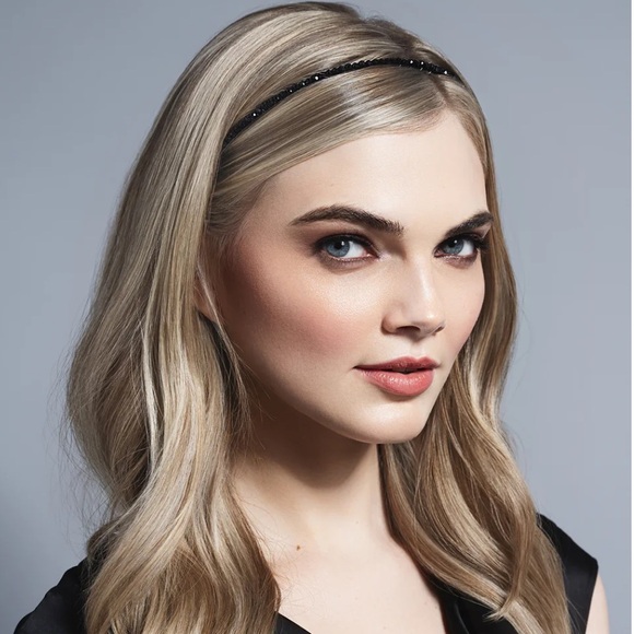 NWT The Hair Edit Headband in Midnight Star Chaplet (small black crystal beads) - Picture 2 of 6